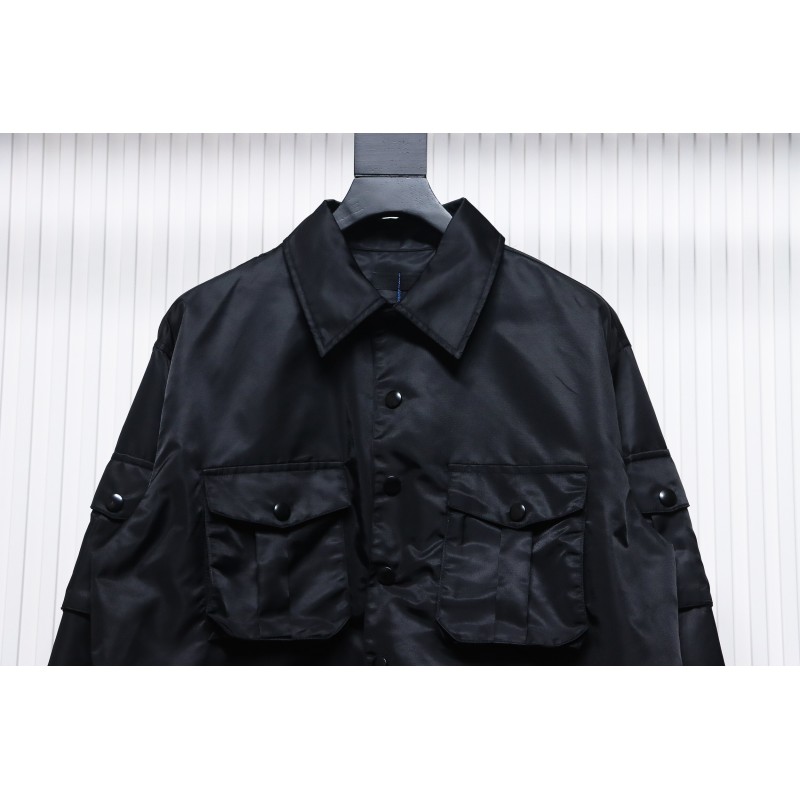 EM Sneakers Prada Multi-Pocket Shirt Functional Jacket Black