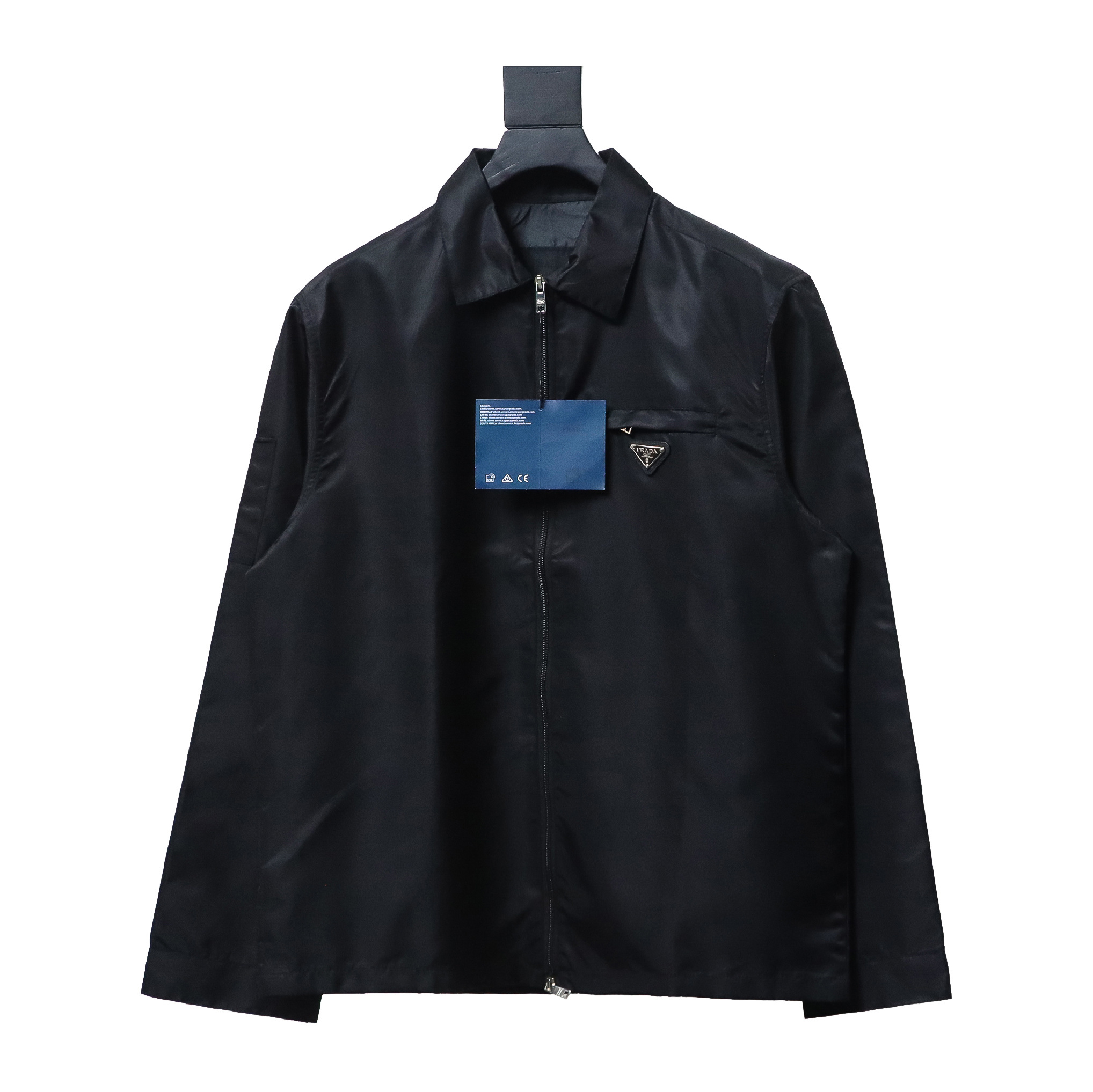 EM Sneakers Prada Recycled Nylon Gabardine Shirt Functional Jacket Black