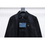 EM Sneakers Prada Recycled Nylon Gabardine Shirt Functional Jacket Black