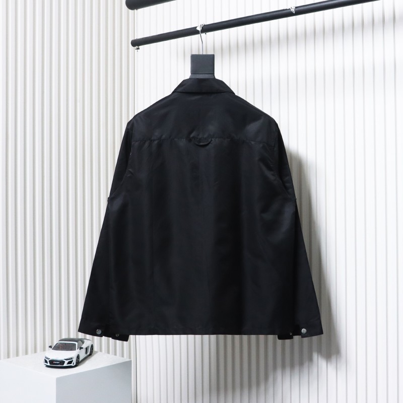 EM Sneakers Prada Recycled Nylon Gabardine Shirt Functional Jacket Black