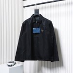 EM Sneakers Prada Recycled Nylon Gabardine Shirt Functional Jacket Black