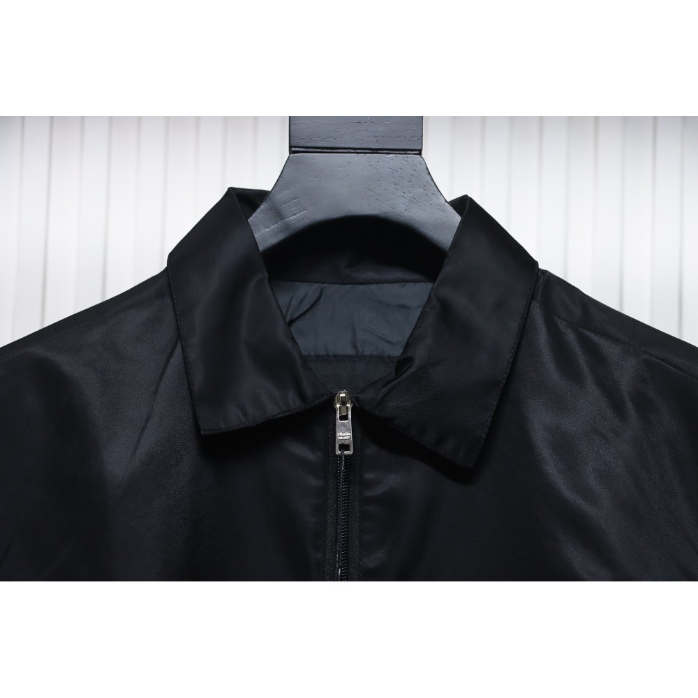 EM Sneakers Prada Recycled Nylon Gabardine Shirt Functional Jacket Black