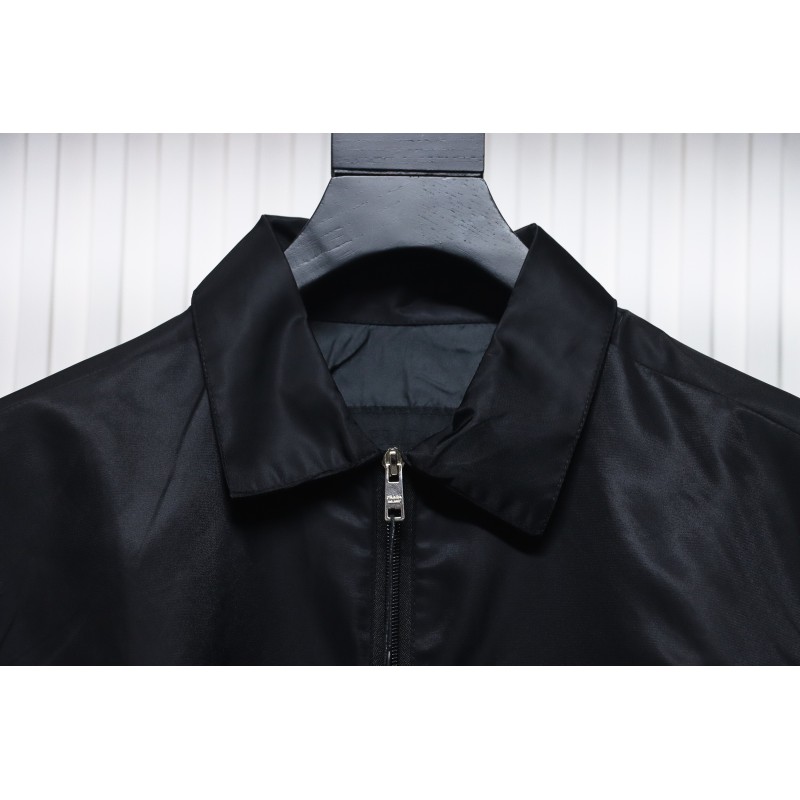 EM Sneakers Prada Recycled Nylon Gabardine Shirt Functional Jacket Black
