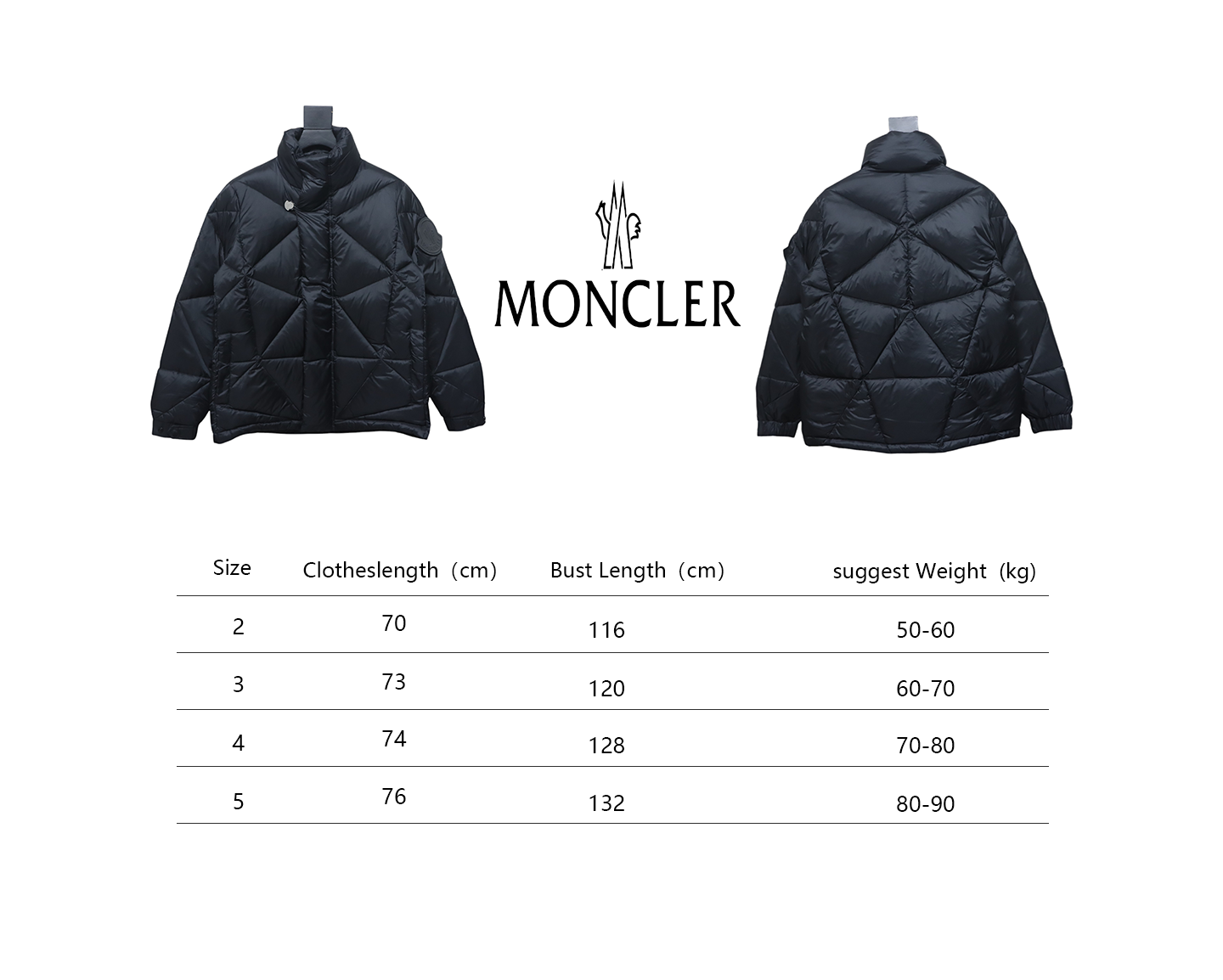 EM Sneakers Moncler Diamond Cut Down Jacket Black