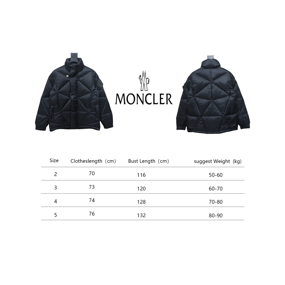 EM Sneakers Moncler Diamond Cut Down Jacket Black