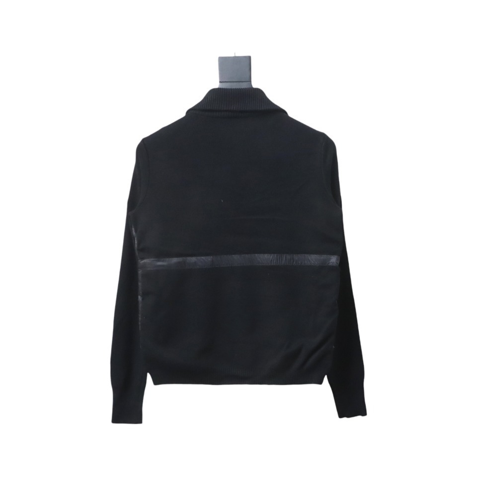 EM Sneakers Moncler Knitted Patchwork Thin Down Jacket Black