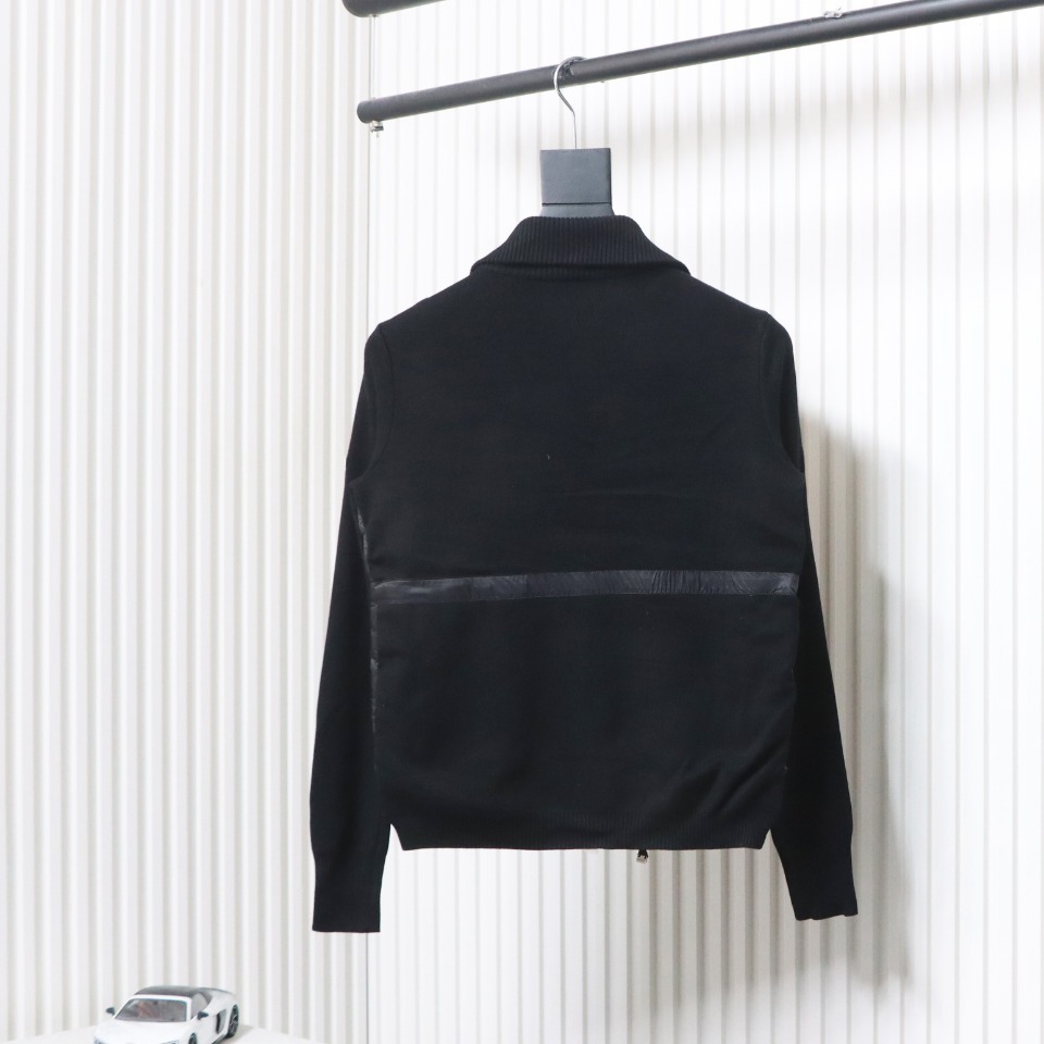 EM Sneakers Moncler Knitted Patchwork Thin Down Jacket Black