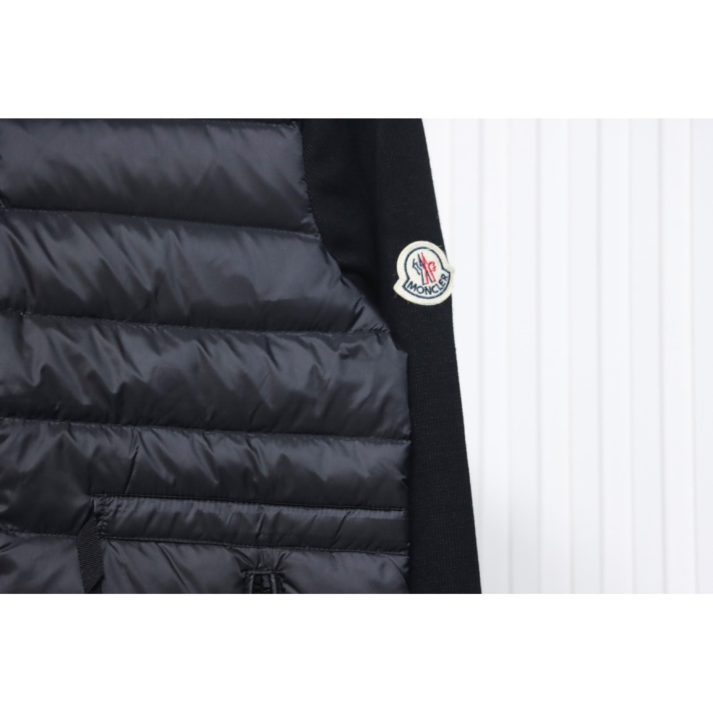 EM Sneakers Moncler Knitted Patchwork Thin Down Jacket Black