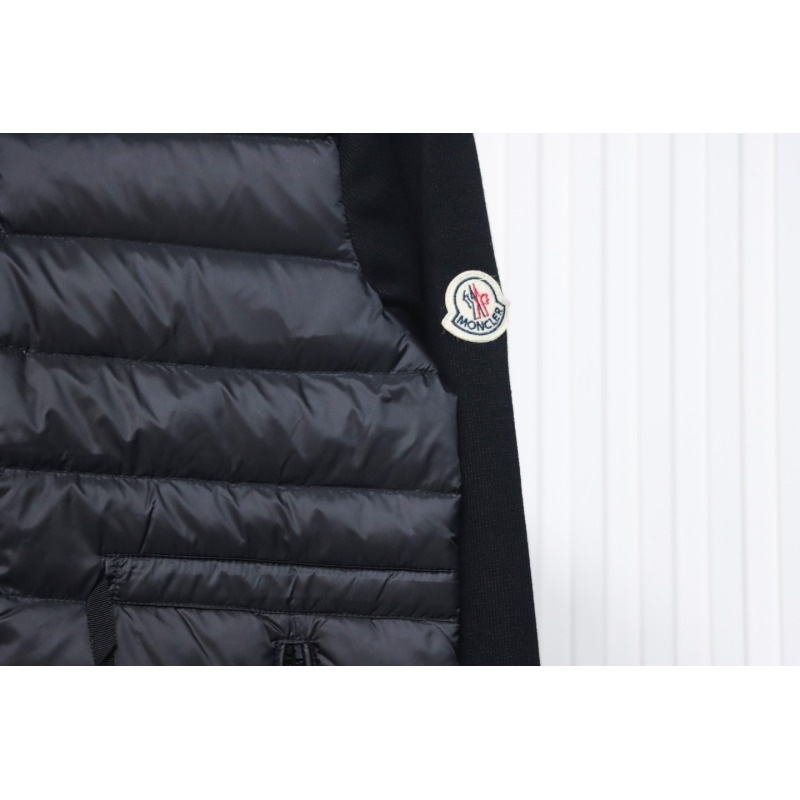 EM Sneakers Moncler Knitted Patchwork Thin Down Jacket Black