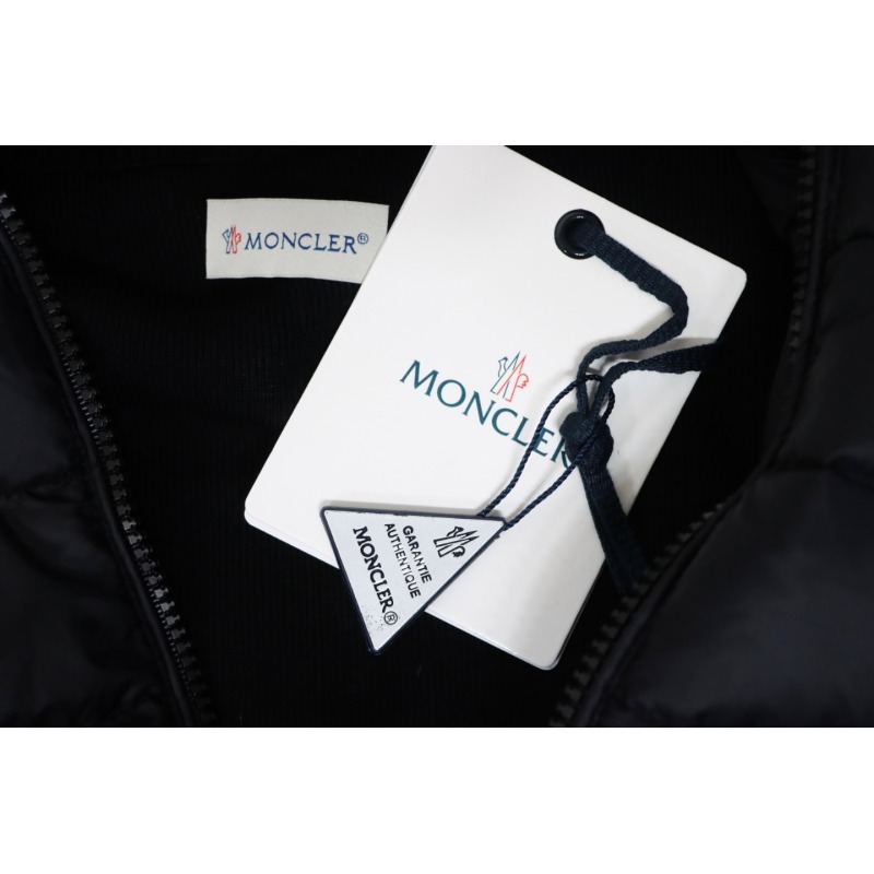 EM Sneakers Moncler Knitted Patchwork Thin Down Jacket Black