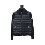 EM Sneakers Moncler Knitted Patchwork Thin Down Jacket Black