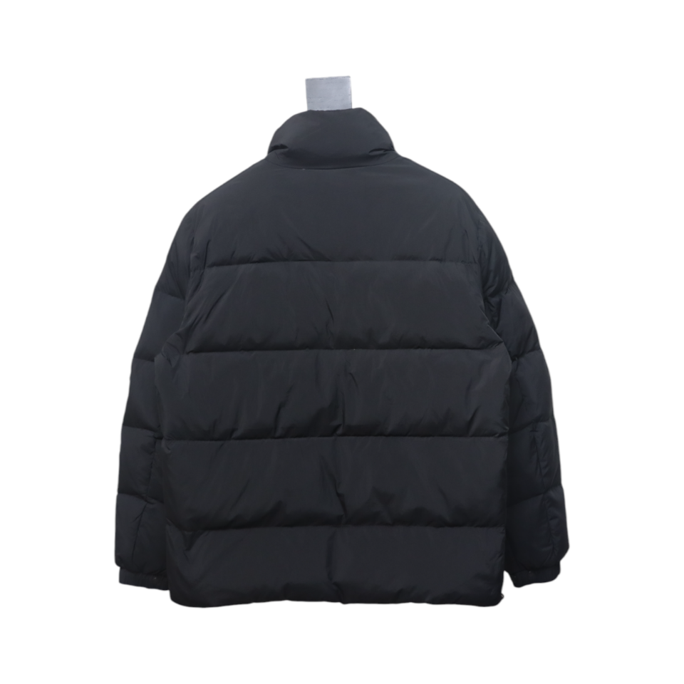 EM Sneakers Moncler Micro-Logo Zipper Stand Collar Down Jacket Black