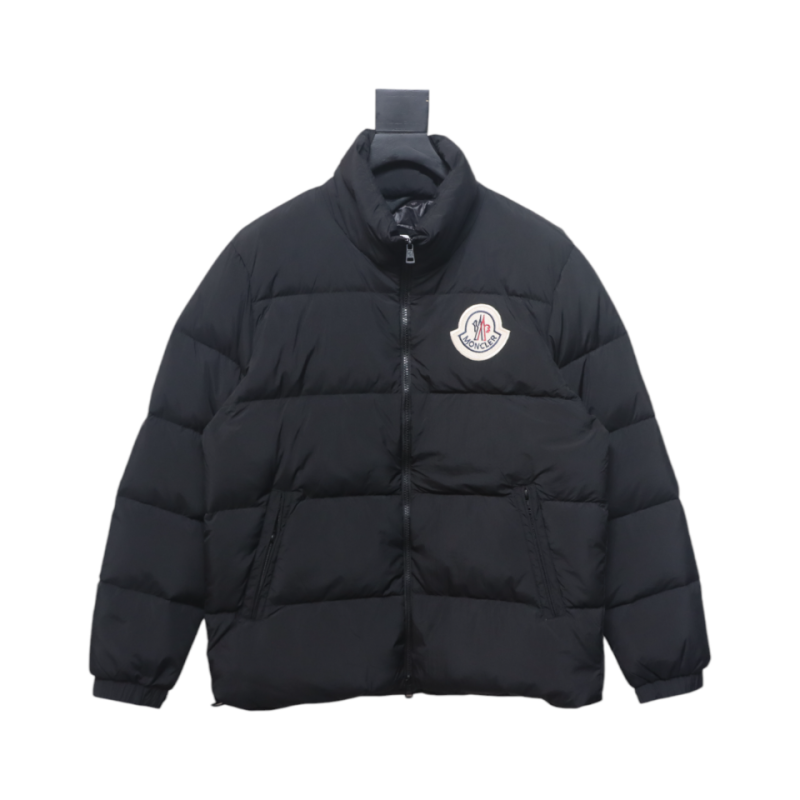 EM Sneakers Moncler Micro-Logo Zipper Stand Collar Down Jacket Black