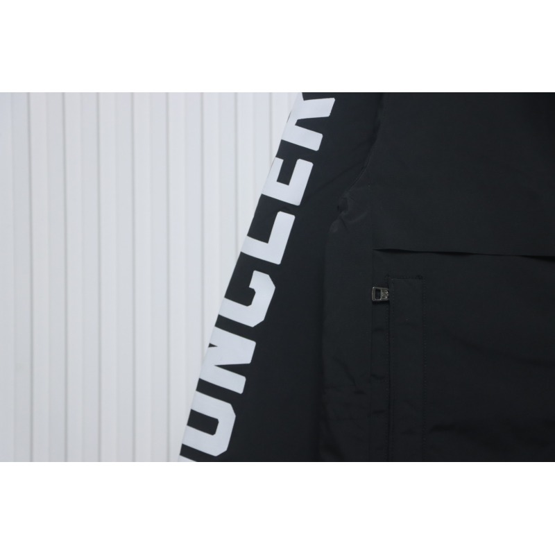 EM Sneakers Moncler Sleeve LOGO Lettering Long Down Jacket Black