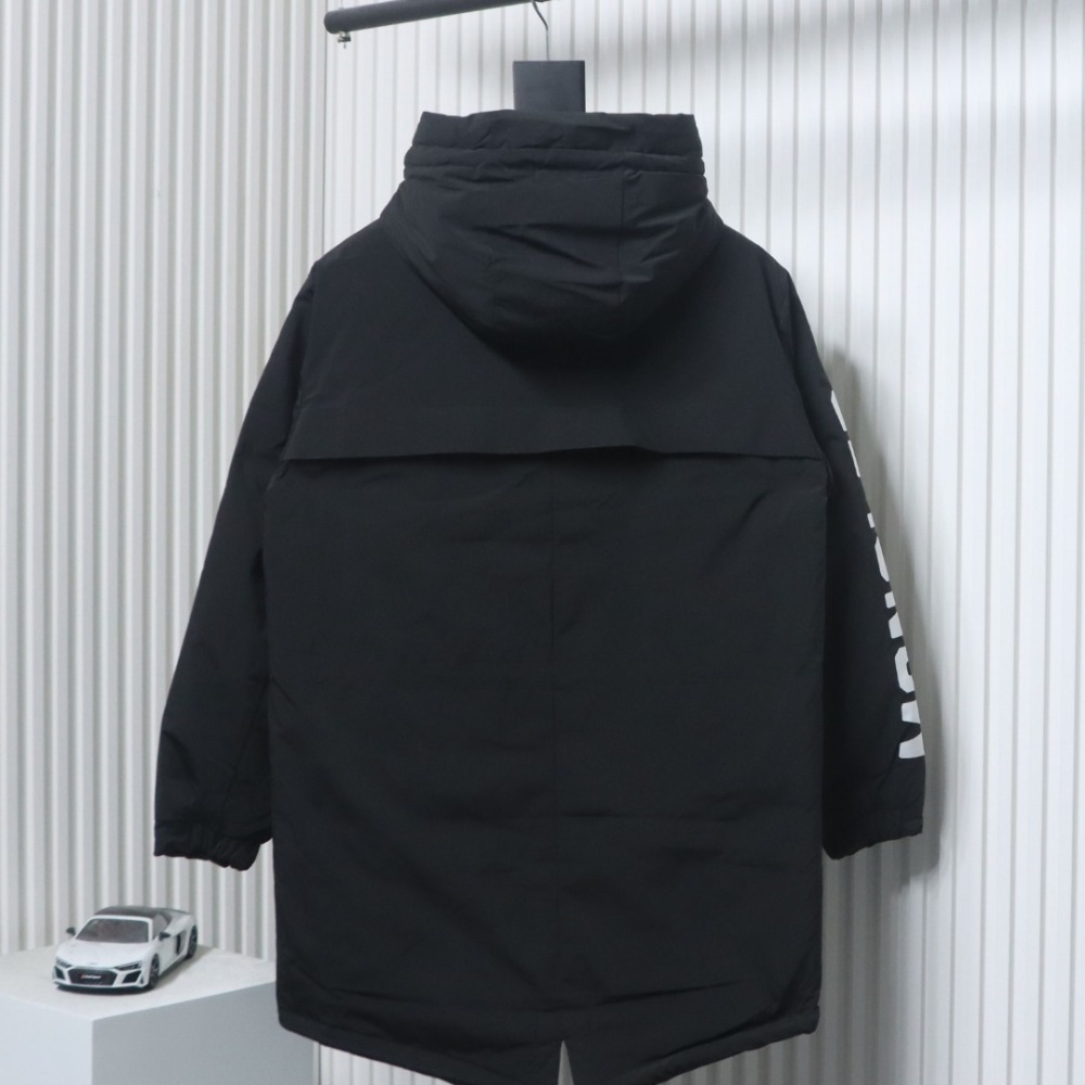 EM Sneakers Moncler Sleeve LOGO Lettering Long Down Jacket Black