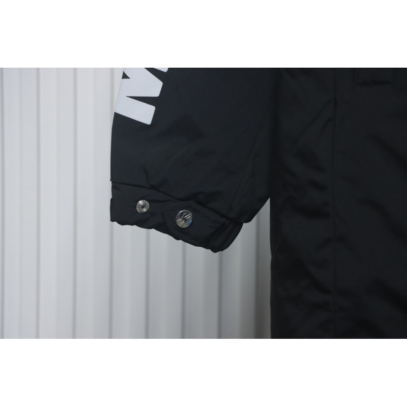 EM Sneakers Moncler Sleeve LOGO Lettering Long Down Jacket Black
