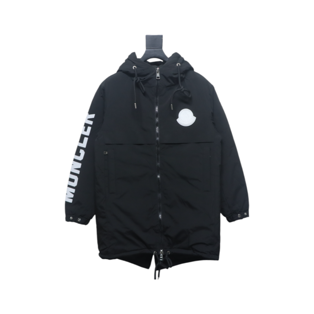 EM Sneakers Moncler Sleeve LOGO Lettering Long Down Jacket Black