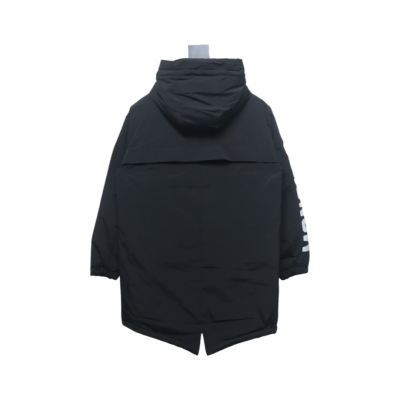 EM Sneakers Moncler Sleeve LOGO Lettering Long Down Jacket Black 02
