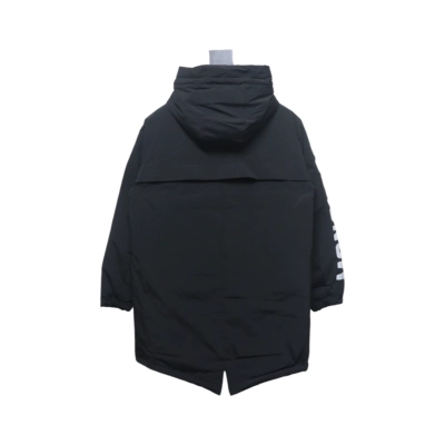 EM Sneakers Moncler Sleeve LOGO Lettering Long Down Jacket Black 02