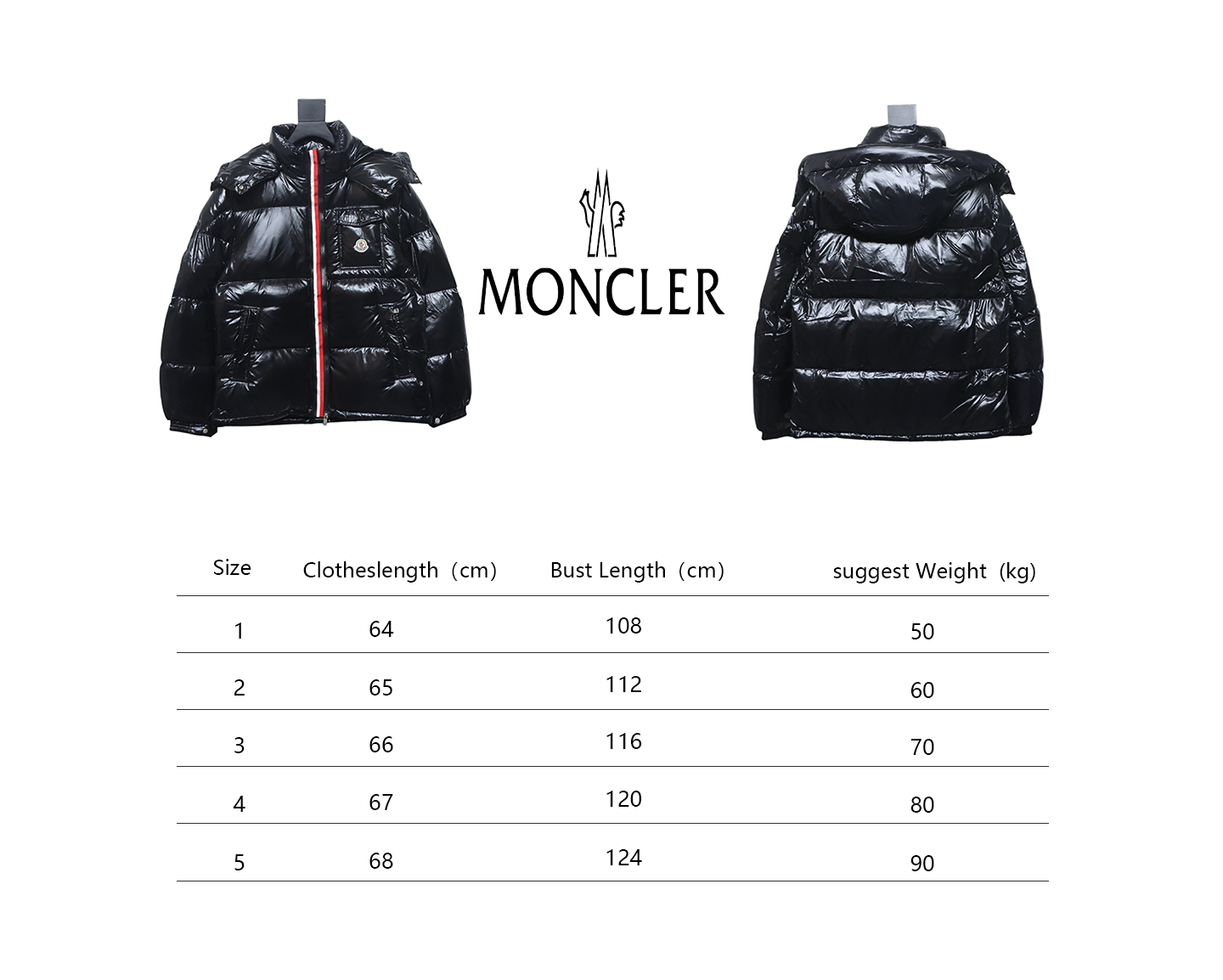 EM Sneakers Moncler Tricolor Web Down Jacket Black