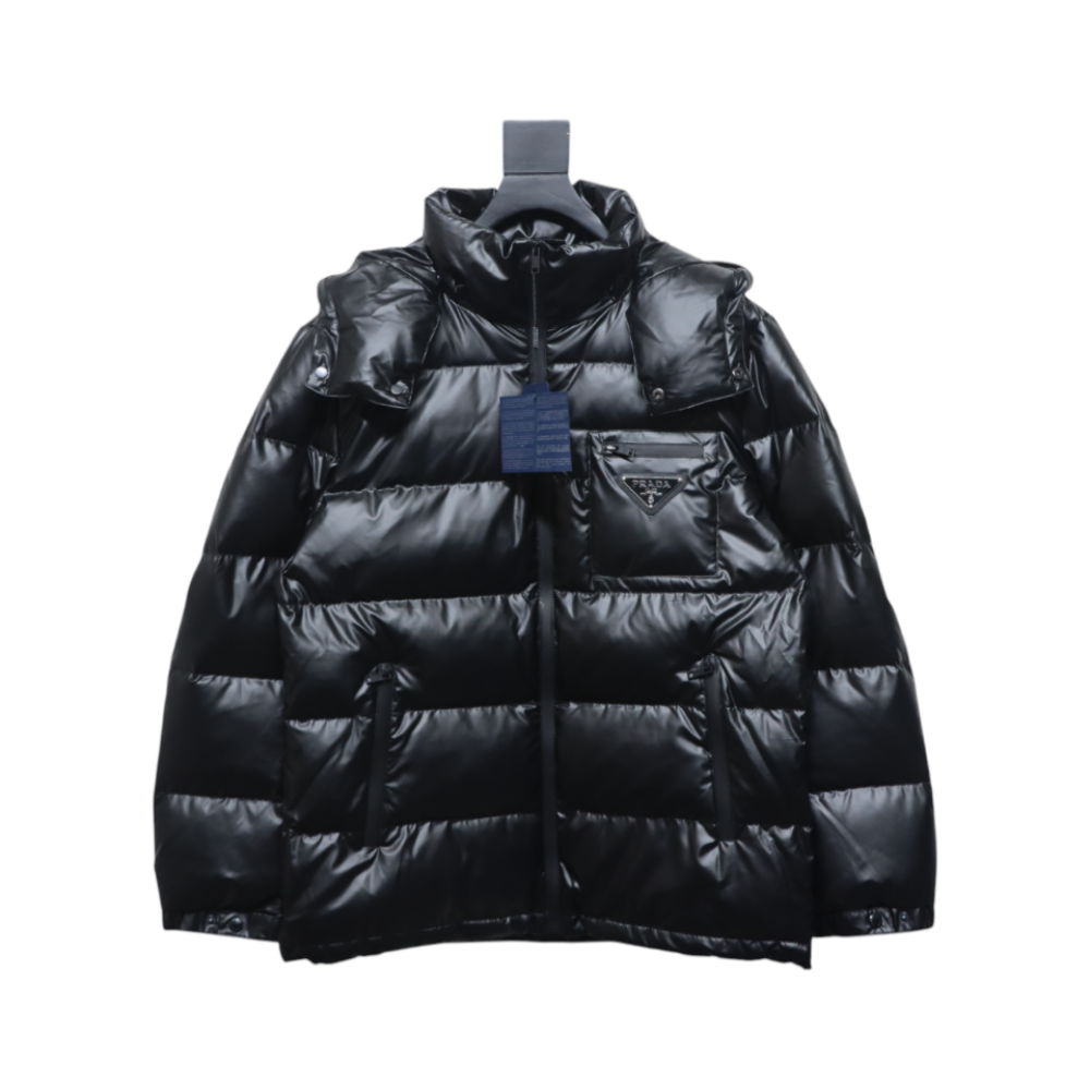 EM Sneakers Prada 21fw Classic Triangle Logo Detachable Down Jacket Black