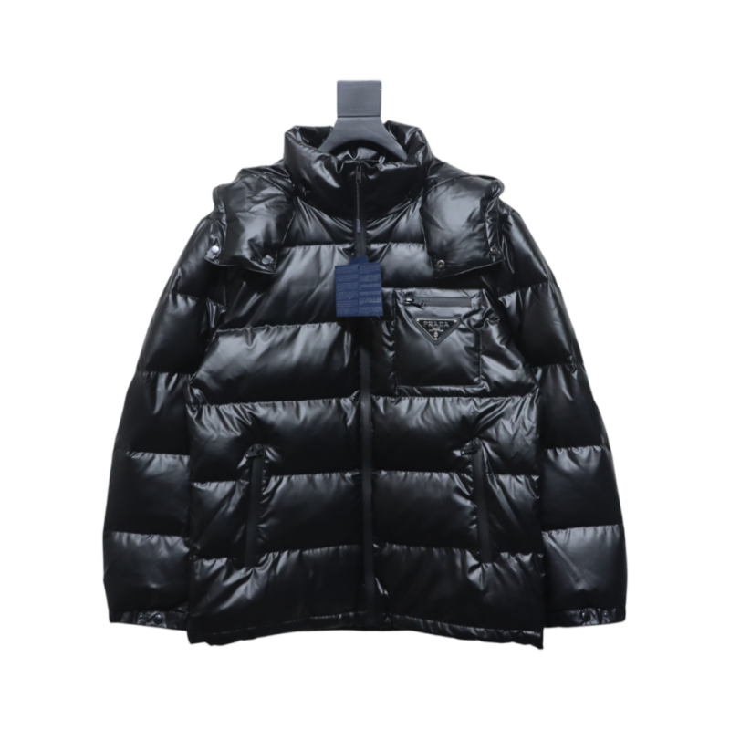 EM Sneakers Prada 21fw Classic Triangle Logo Detachable Down Jacket Black