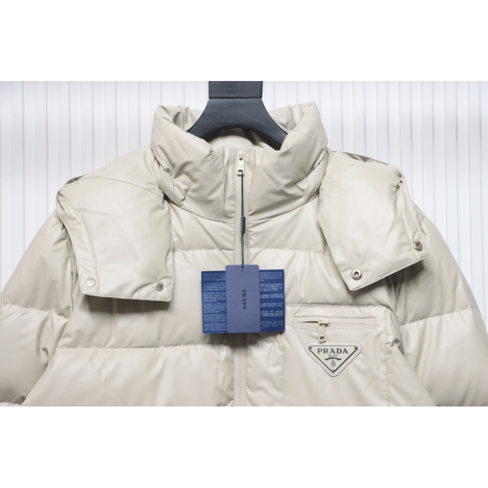 EM Sneakers Prada 21fw Classic Triangle Logo Detachable Down Jacket White