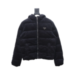 EM Sneakers Prada 23FW Corduroy Down Jacket Black