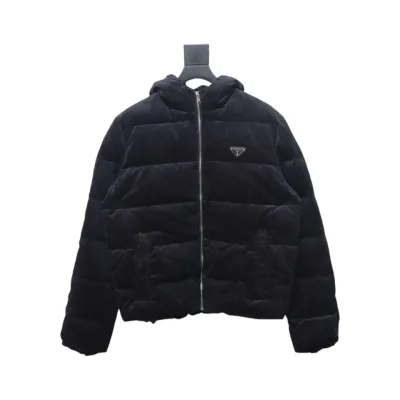 EM Sneakers Prada 23FW Corduroy Down Jacket Black 01