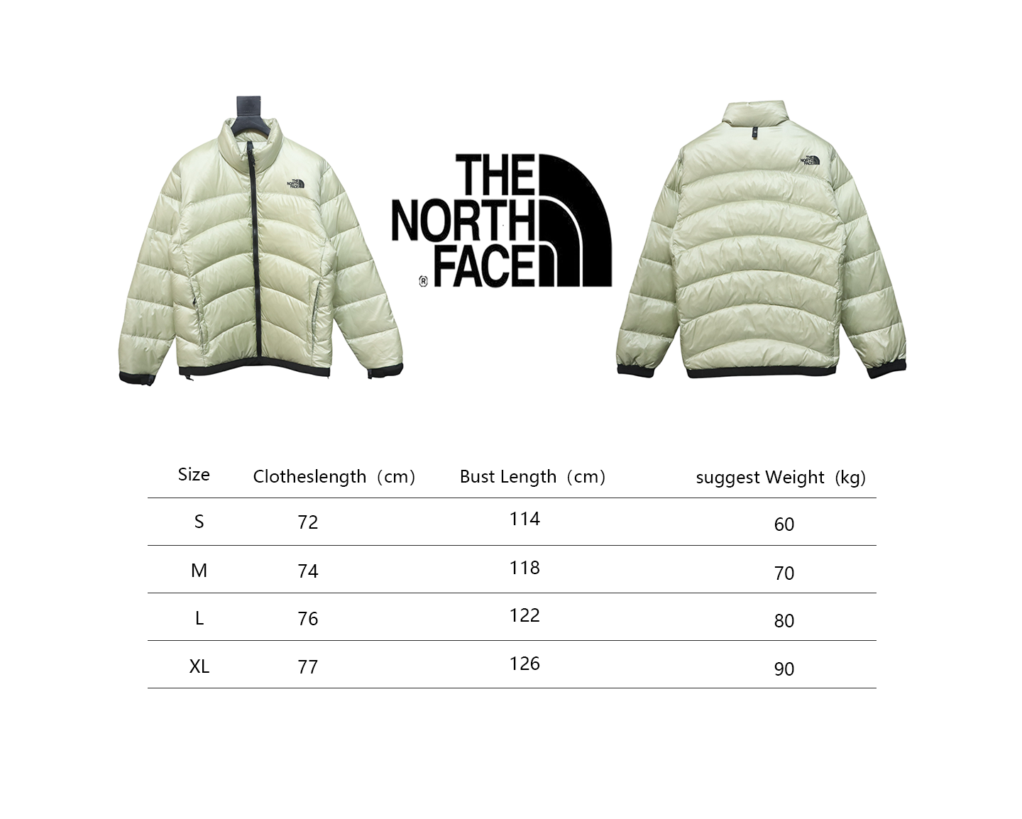 EM Sneakers The North Face Outdoor Waterproof Optoelectronic Liner Down Jacket Light Green