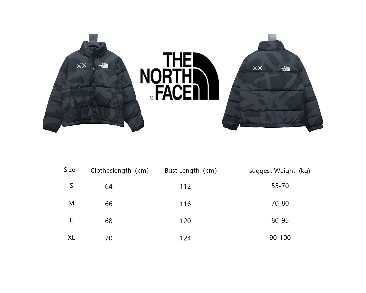 EM Sneakers The North Face x Kaws Joint 𝟏𝟗𝟗𝟔  American Version Down Jacket Black