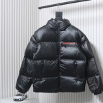 EM Sneakers Prada Red Stripe Logo Down Jacket Black