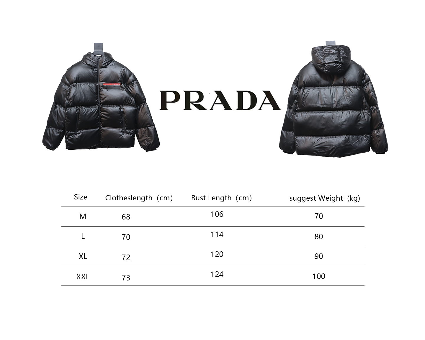 EM Sneakers Prada Red Stripe Logo Down Jacket Black