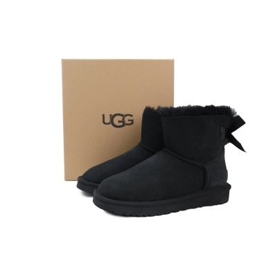 EM Sneakers UGG Mini Bailey Suede Bow Boot Black 02