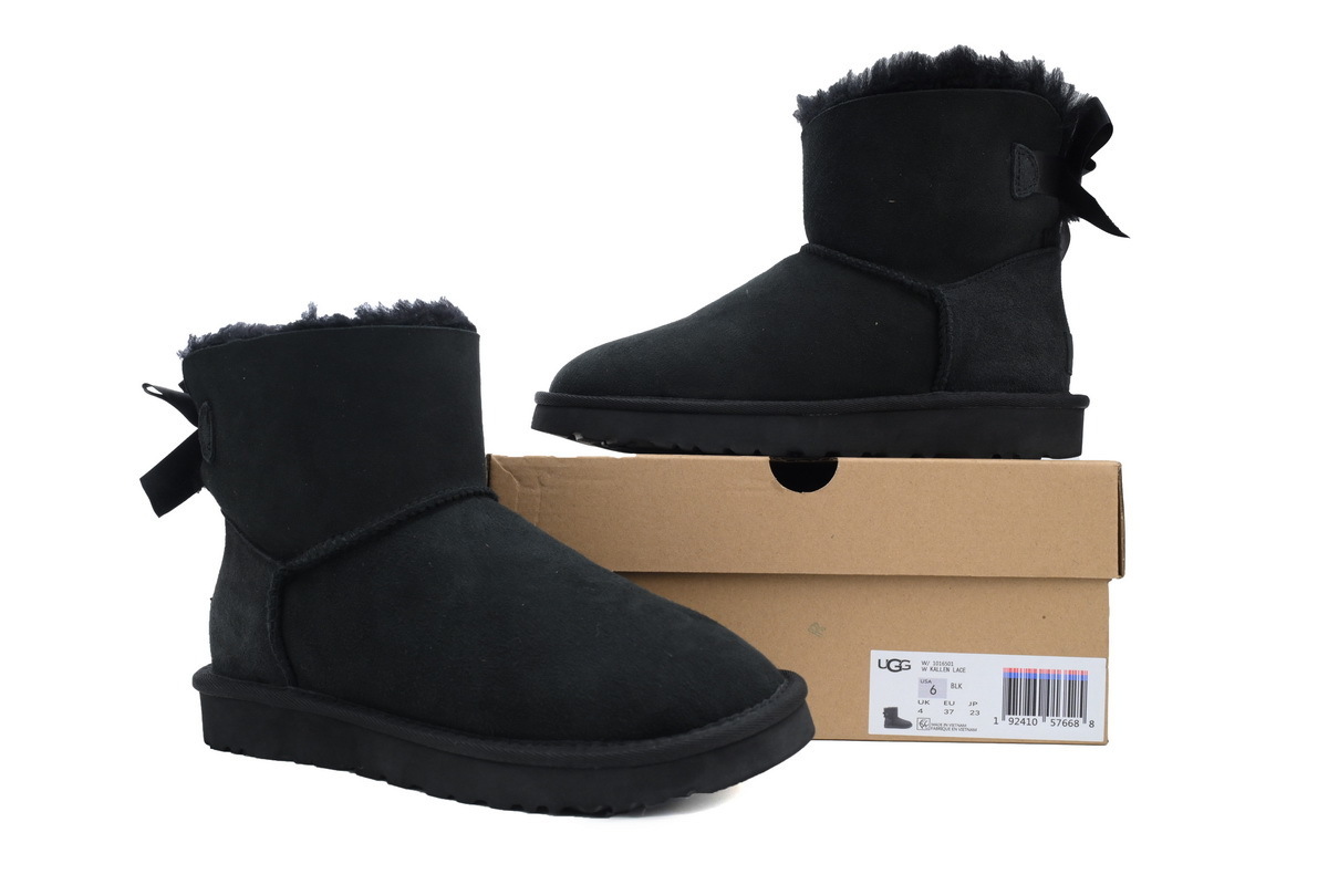 EM Sneakers UGG Mini Bailey Suede Bow Boot Black