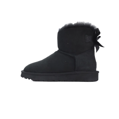 EM Sneakers UGG Mini Bailey Suede Bow Boot Black 01