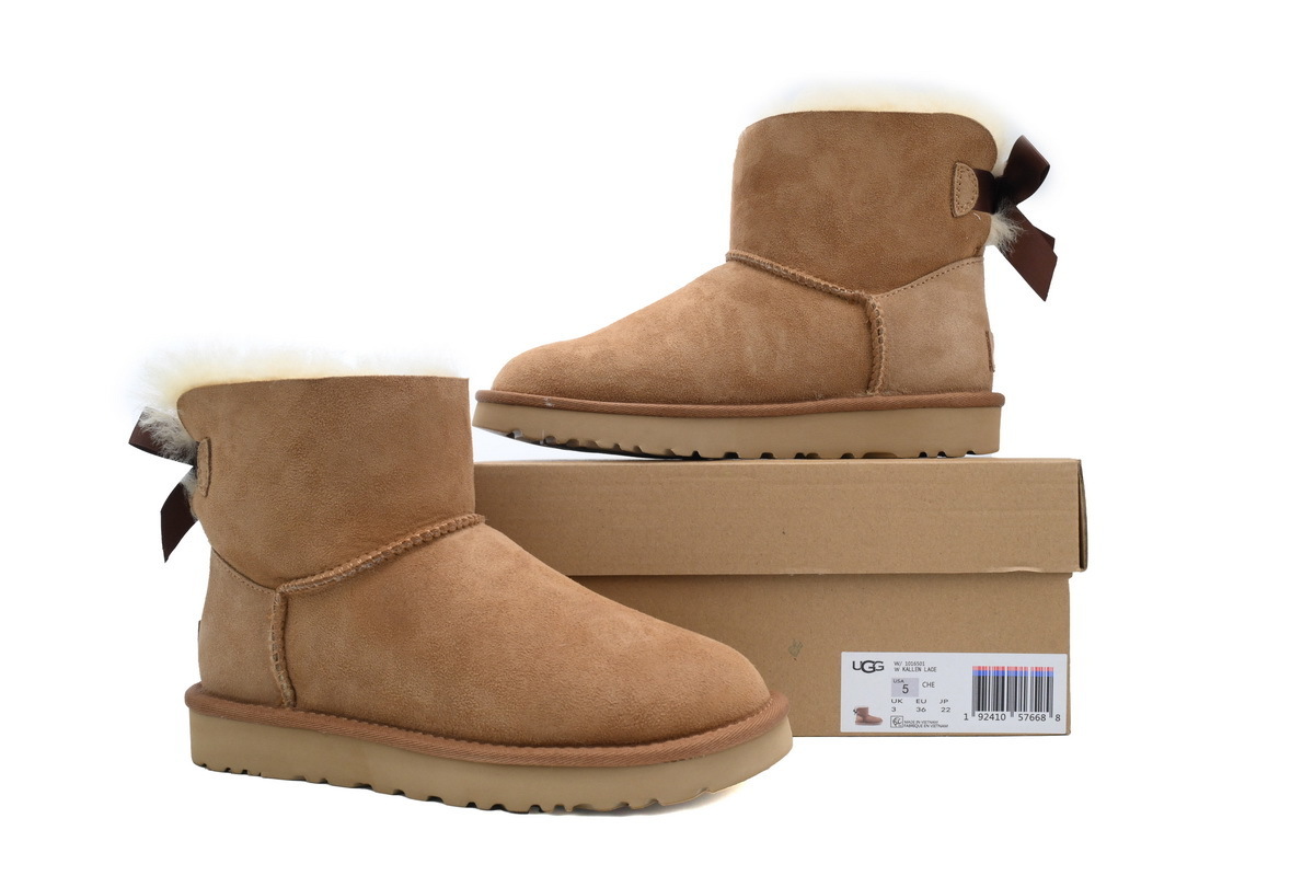 EM Sneakers UGG Mini Bailey Suede Bow Boot Brown