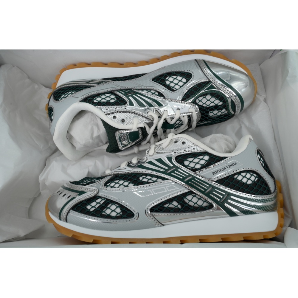EM Sneakers Bottega Veneta Orbit Dark Green Silver
