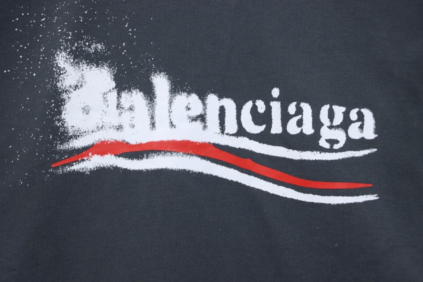 EM Sneakers Balenciaga 24Fw Blurred Cola Print Washed Ripped Long Sleeve Dark Blue