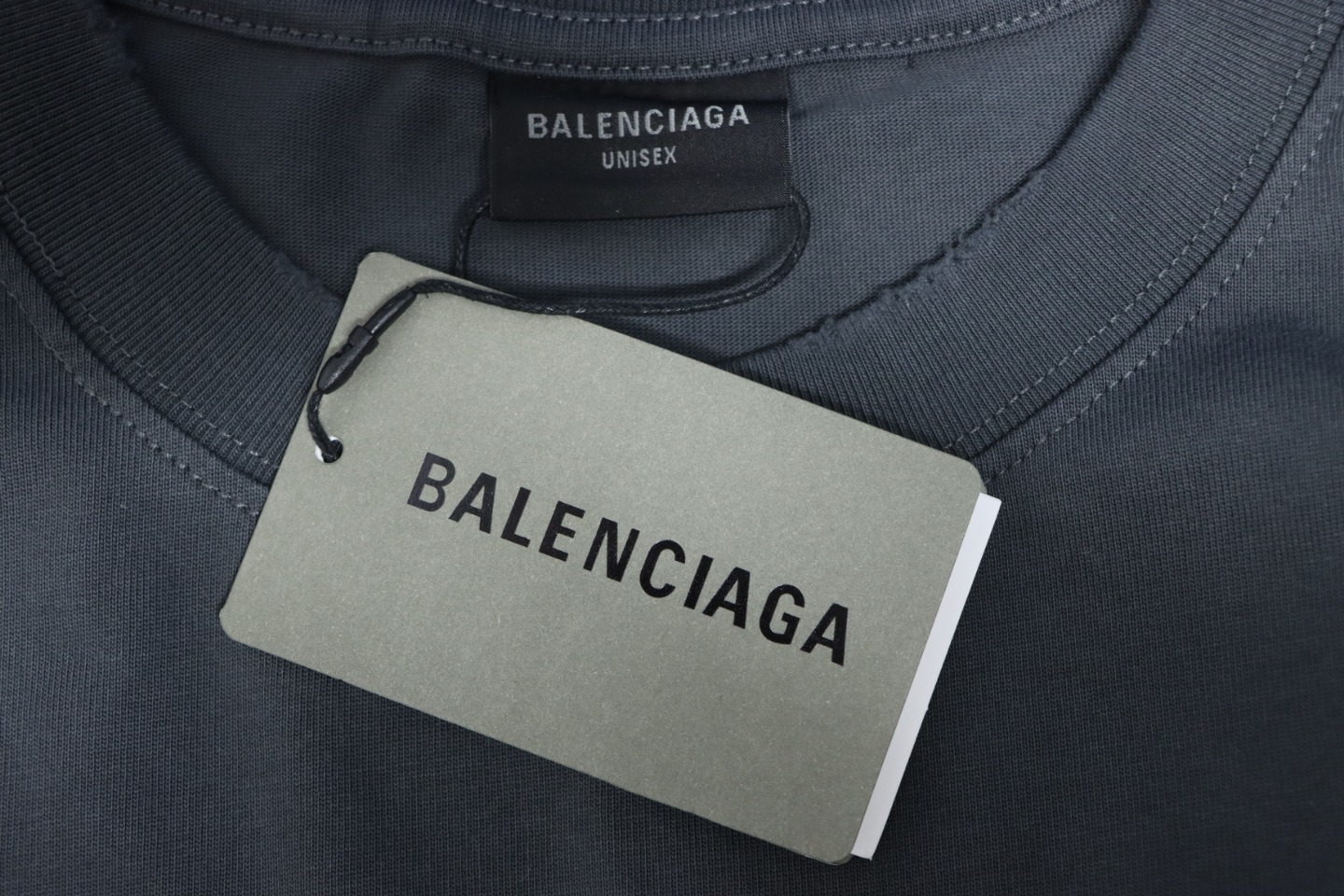 EM Sneakers Balenciaga 24Fw Blurred Cola Print Washed Ripped Long Sleeve Dark Blue