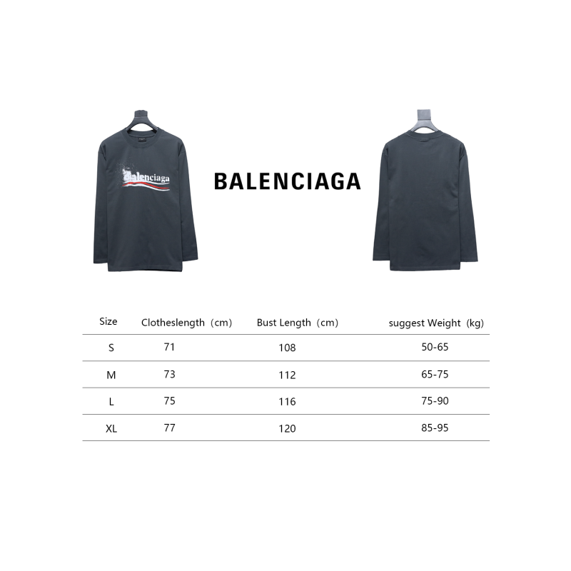 EM Sneakers Balenciaga 24Fw Blurred Cola Print Washed Ripped Long Sleeve Dark Blue