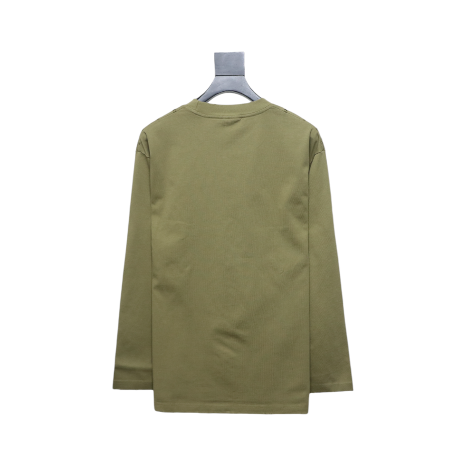 EM Sneakers Balenciaga 24Fw Blurred Cola Print Washed Ripped Long Sleeve Green