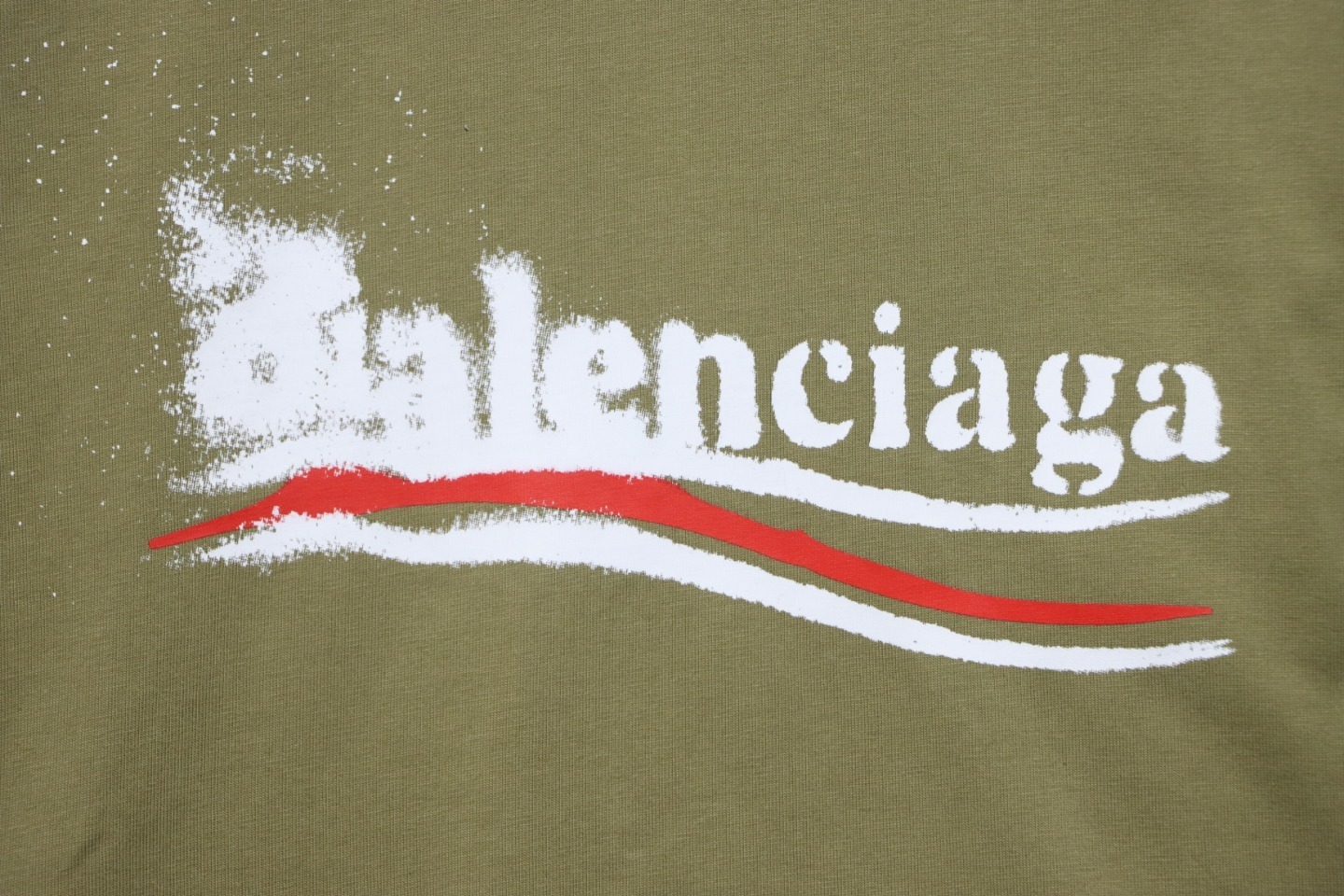 EM Sneakers Balenciaga 24Fw Blurred Cola Print Washed Ripped Long Sleeve Green