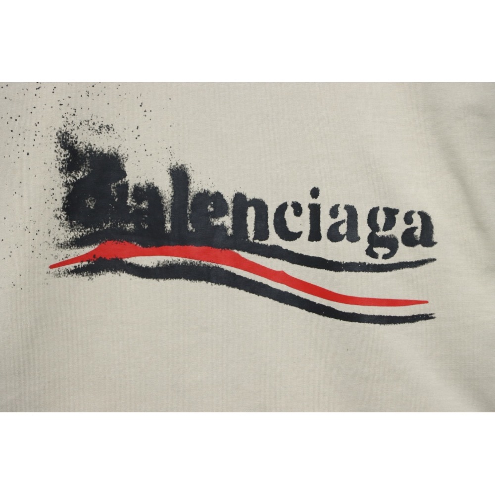 EM Sneakers Balenciaga 24Fw Blurred Cola Print Washed Ripped Long Sleeve White