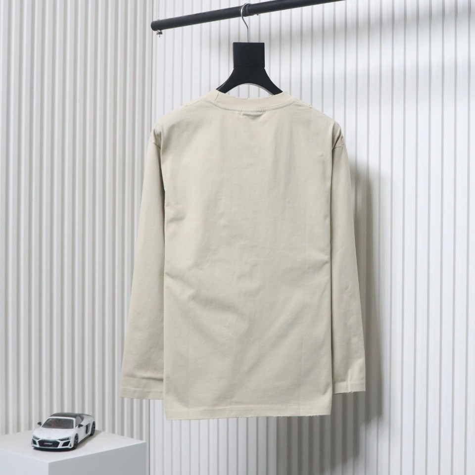 EM Sneakers Balenciaga 24Fw Blurred Cola Print Washed Ripped Long Sleeve White