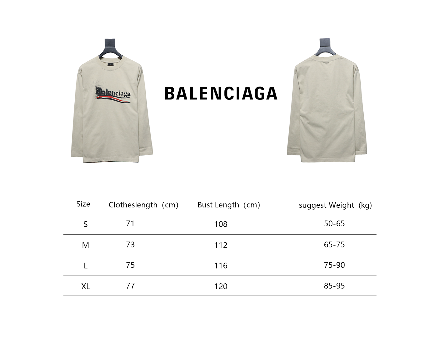 EM Sneakers Balenciaga 24Fw Blurred Cola Print Washed Ripped Long Sleeve White