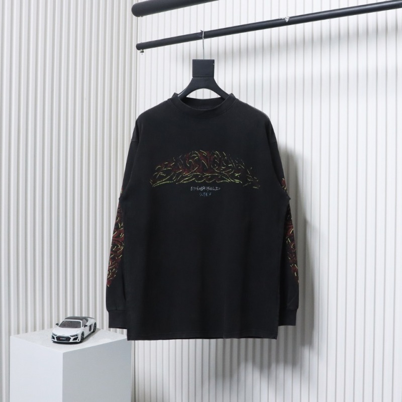 EM Sneakers Balenciaga BCLG 23ss Mud-dyed Distressed Metal Sanskrit Long Sleeve
