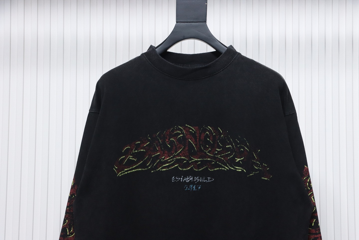 EM Sneakers Balenciaga BCLG 23ss Mud-dyed Distressed Metal Sanskrit Long Sleeve