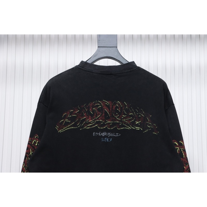 EM Sneakers Balenciaga BCLG 23ss Mud-dyed Distressed Metal Sanskrit Long Sleeve