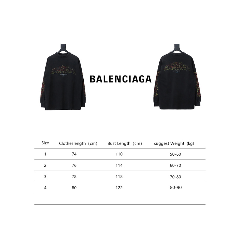 EM Sneakers Balenciaga BCLG 23ss Mud-dyed Distressed Metal Sanskrit Long Sleeve